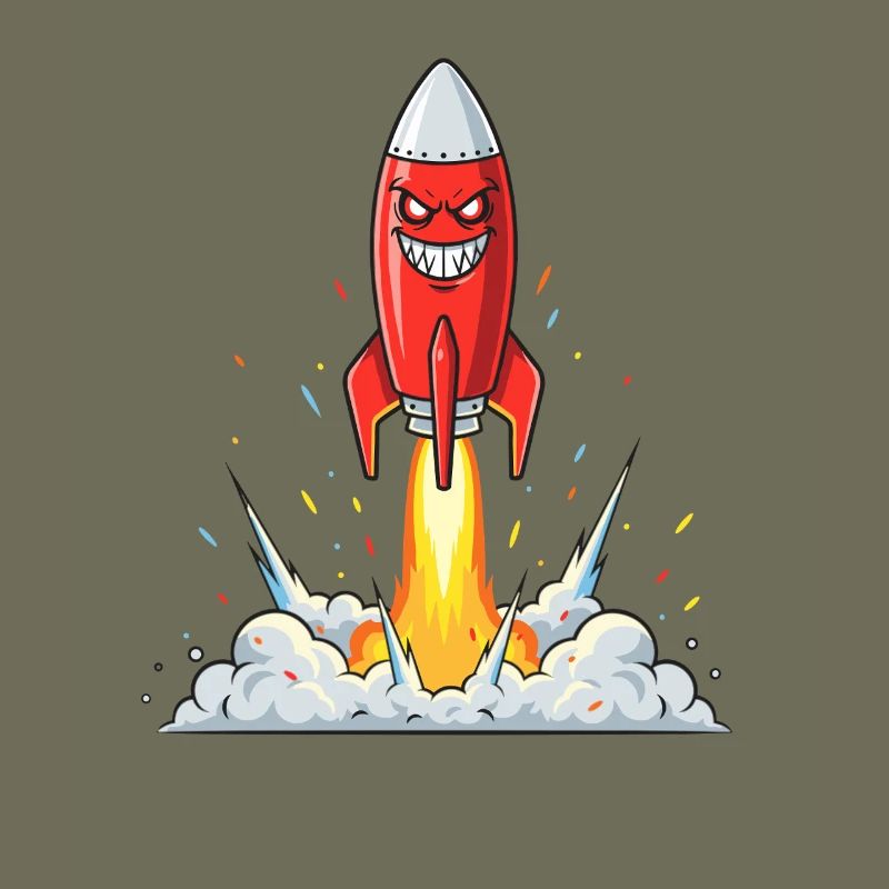 Wütender Raketen-Comic-Charakter