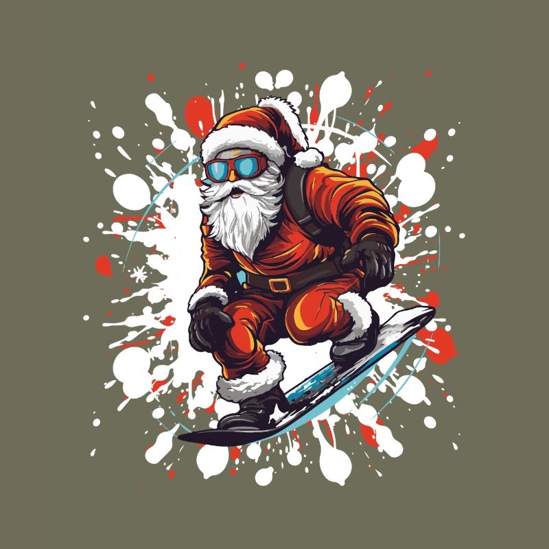 Weihnachtsmann Snowboard