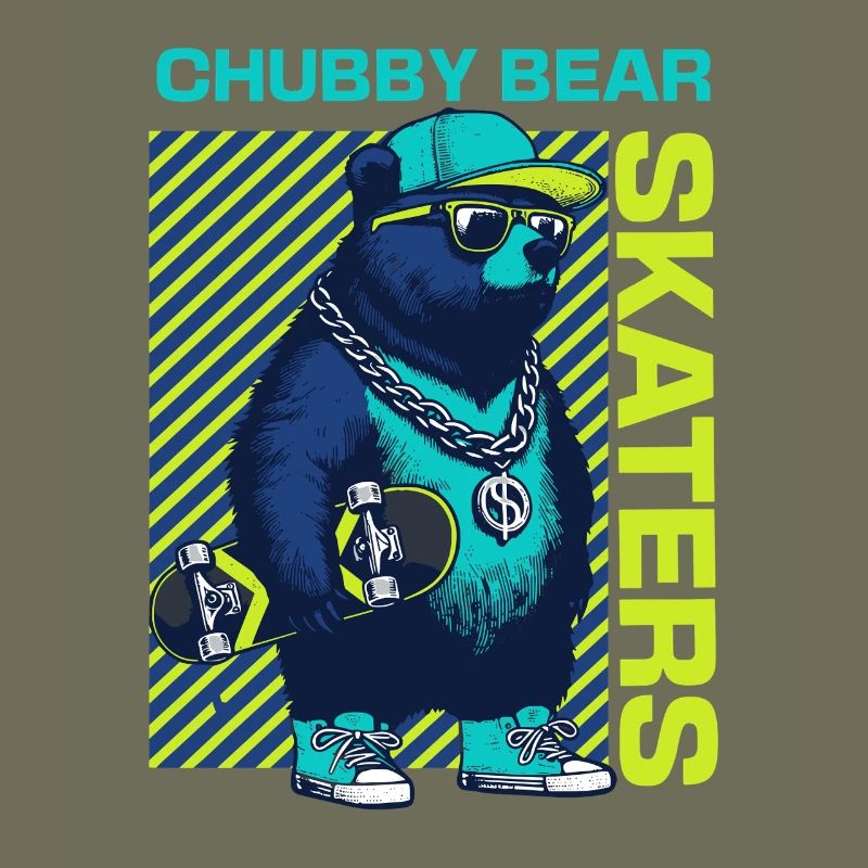 Chubby Bear Skater: Cool Bear with Skateboard