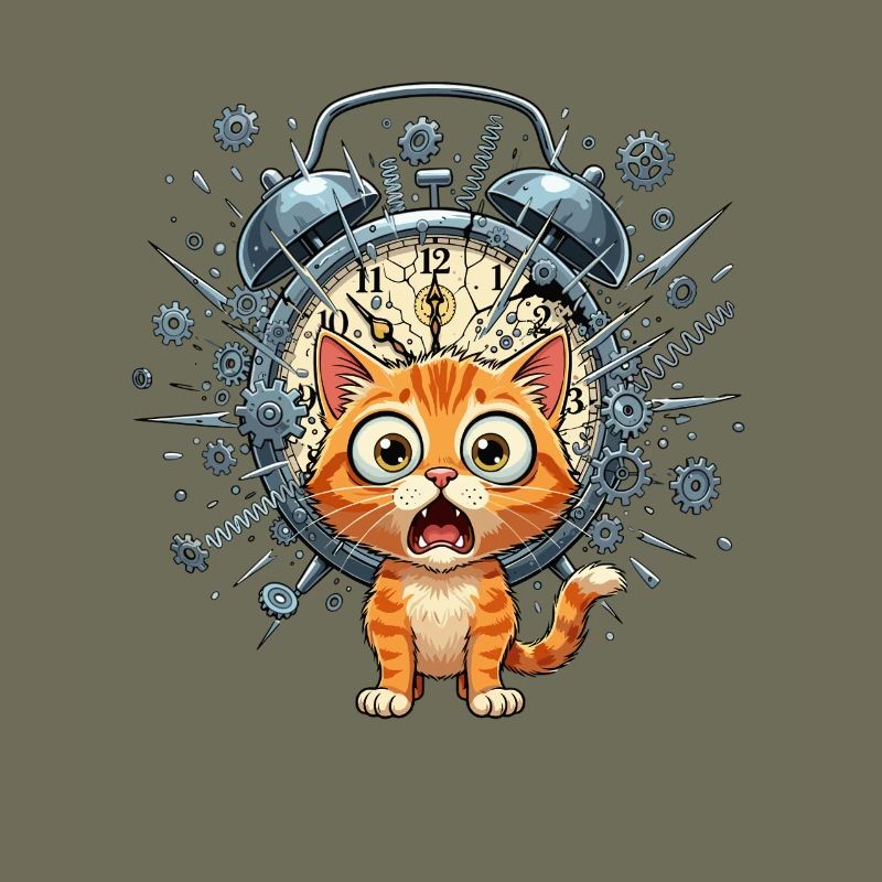 Chat steampunk devant Clockwork