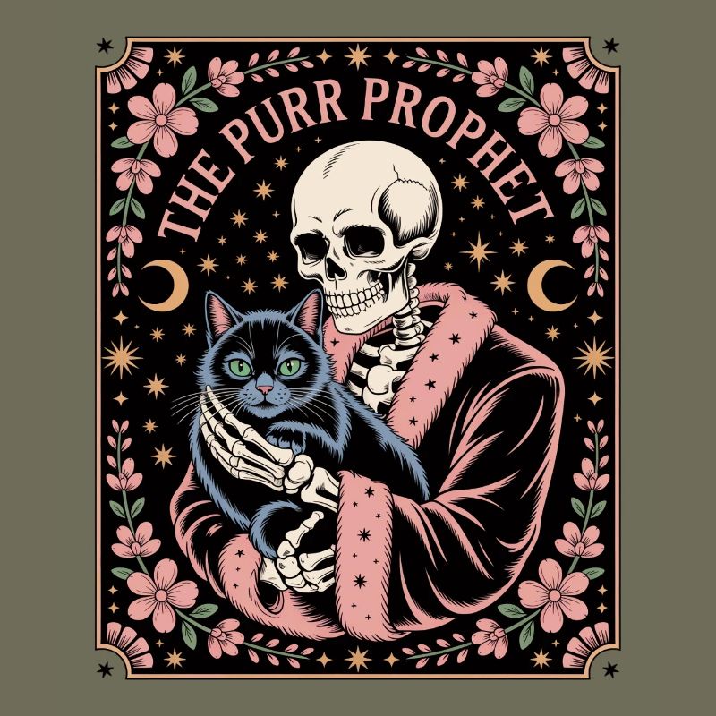 The Purr Prophet Skeleton Cat Occult