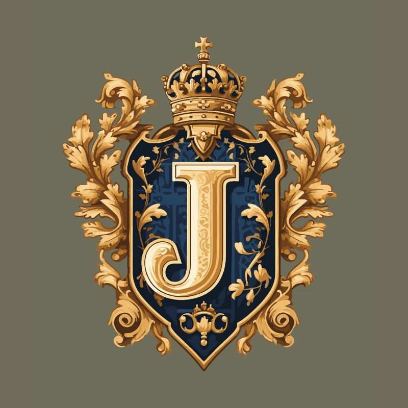 J Letter Name Crown