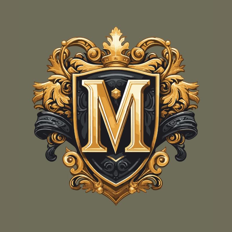 M Letter Name Crown