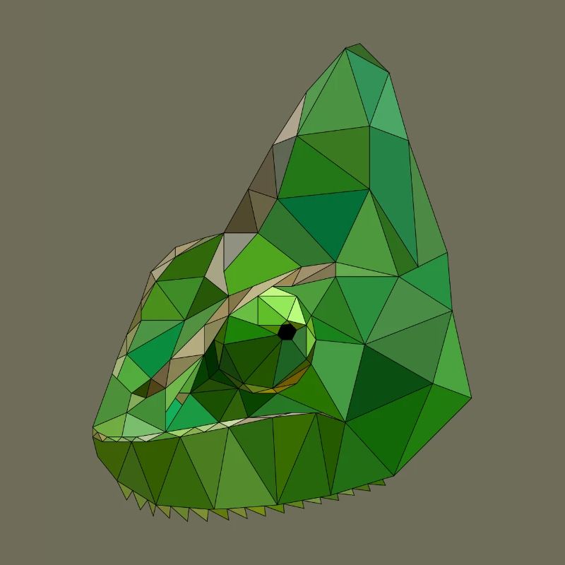Low Poly Chameleon Geometric Art