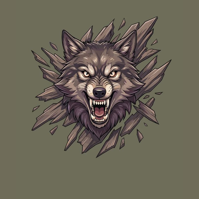 Rugissement de loup dans la vision éclatée