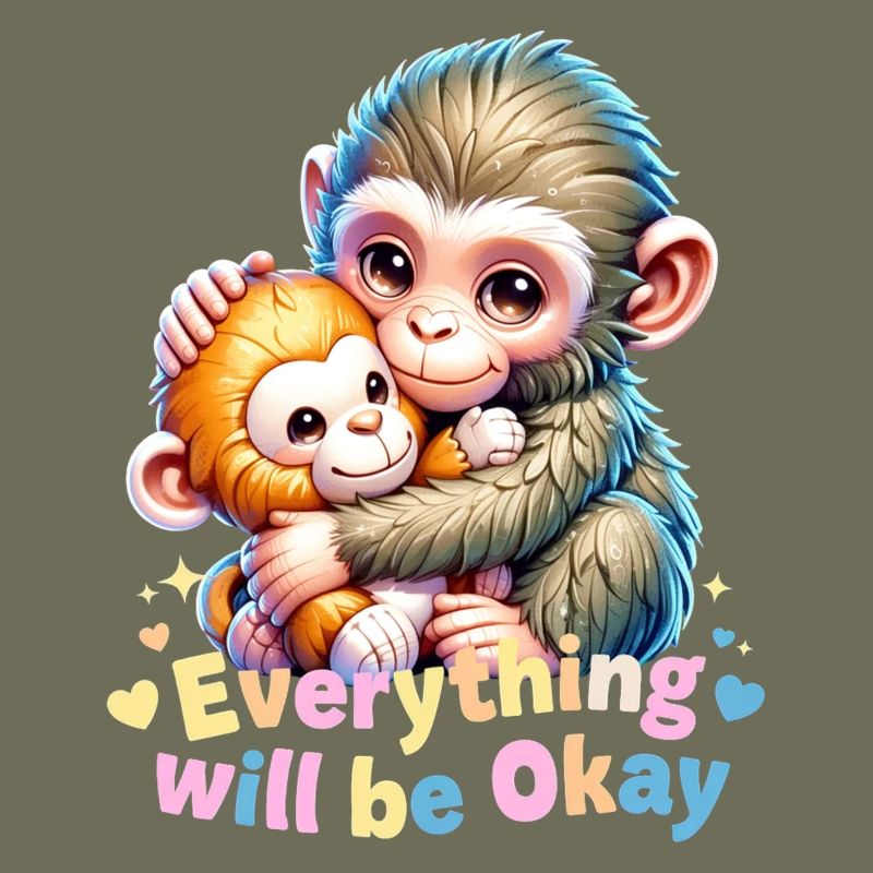 Everything Will Be Okay Monkey Hug