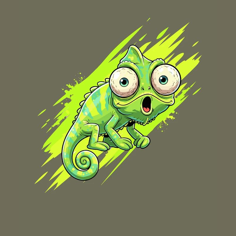 Neon Chameleon Splash