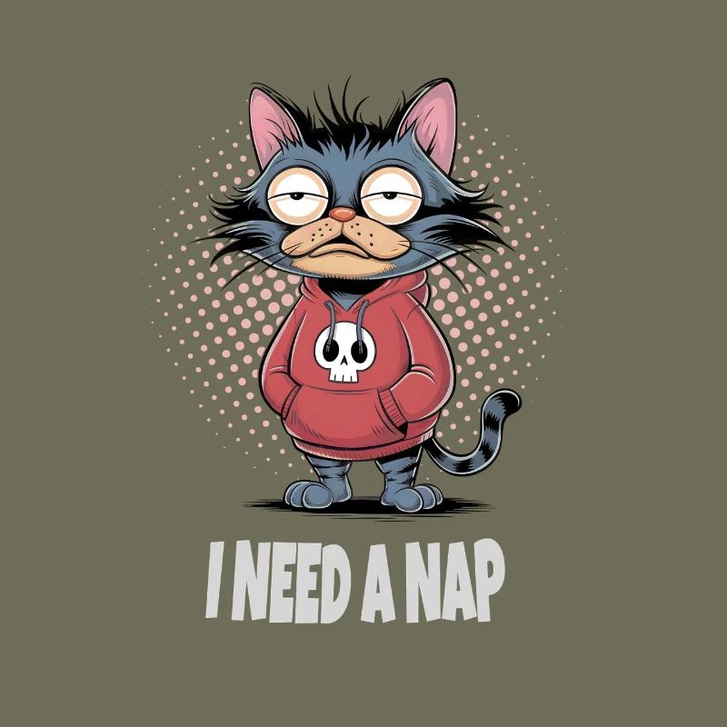 I Need A Nap Müde Katze 