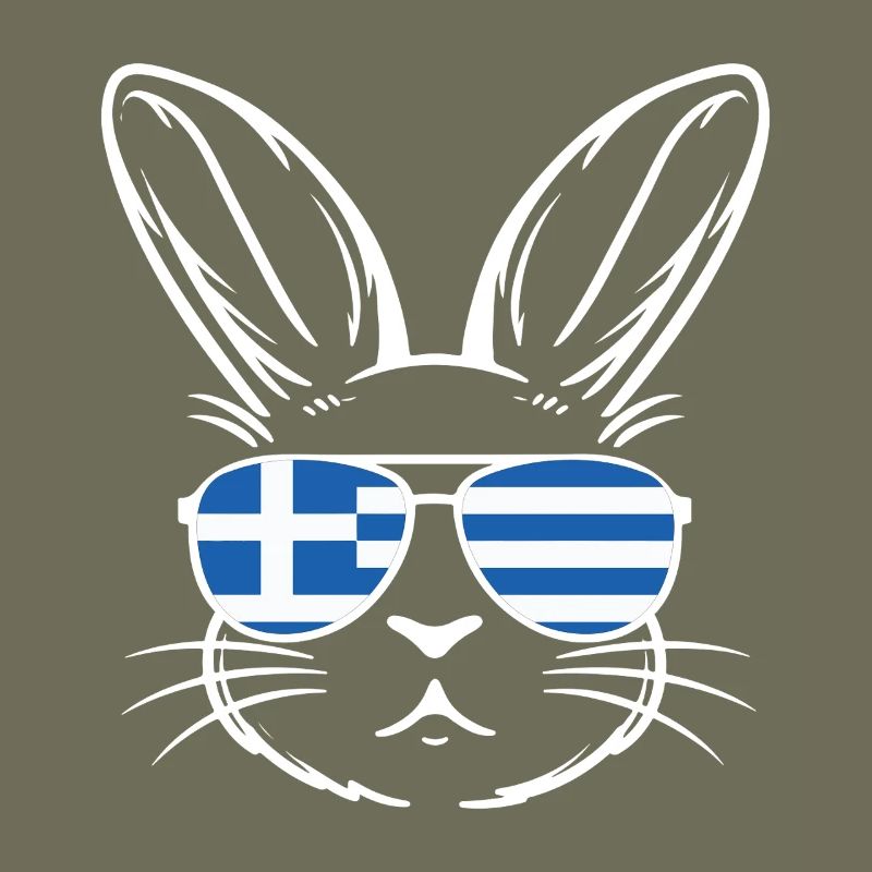 Drapeau grec de Pâques Lapin de Pâques