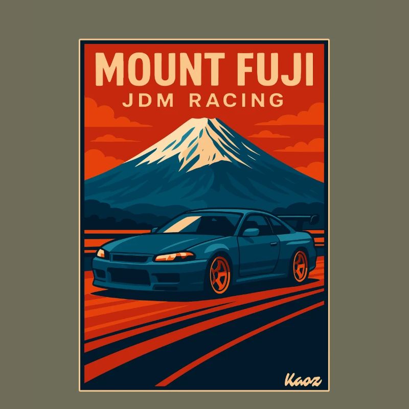 Affiche de course JDM du mont Fuji