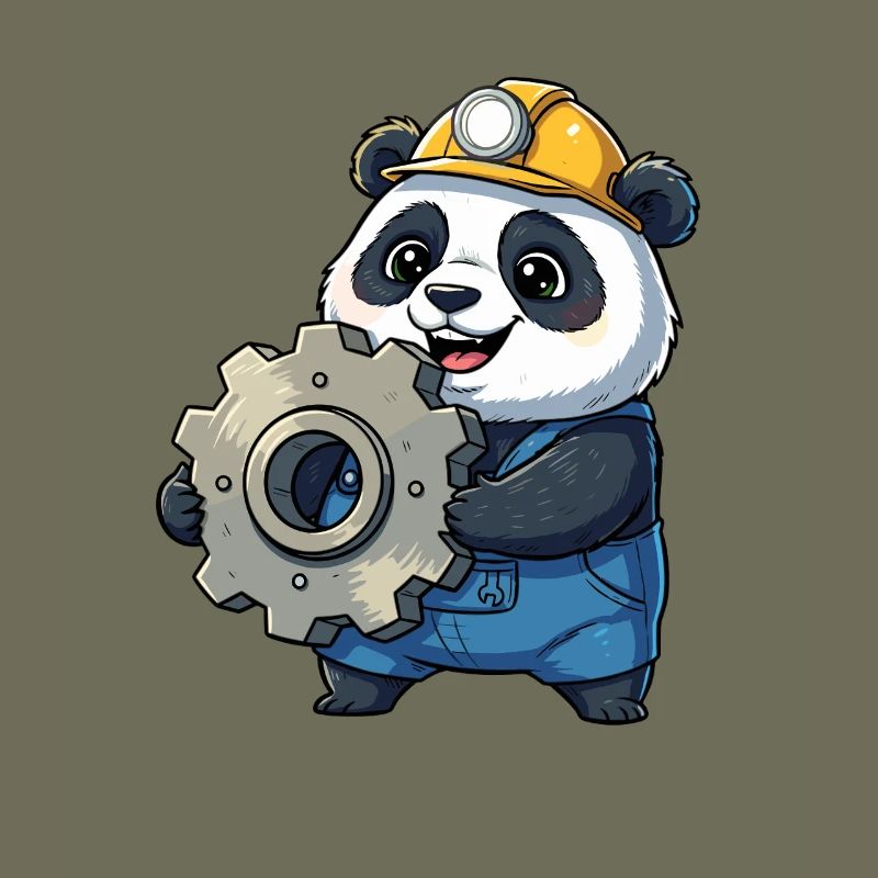 Ouvrier du bâtiment panda avec équipement