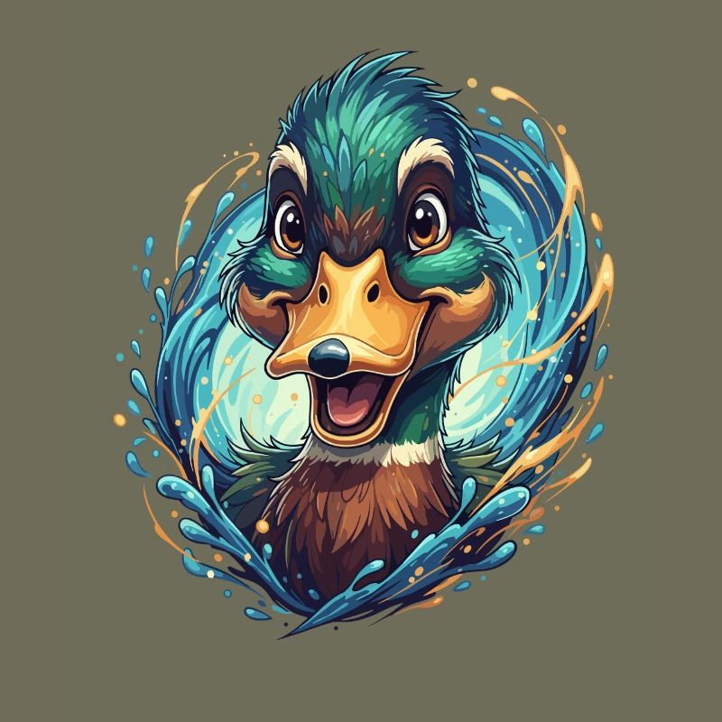 Cheerful Waterfowl Splash