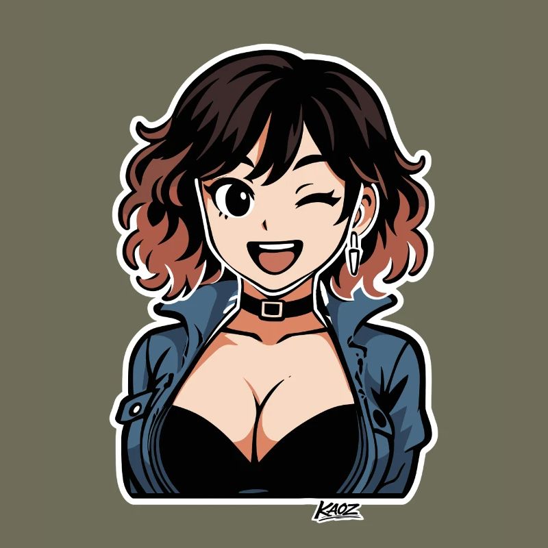 Edgy Anime Denim Diva