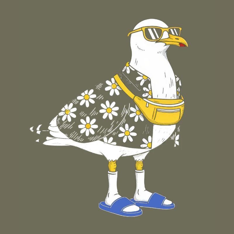 Gänseblümchen-Seemöwe im Sommerlook