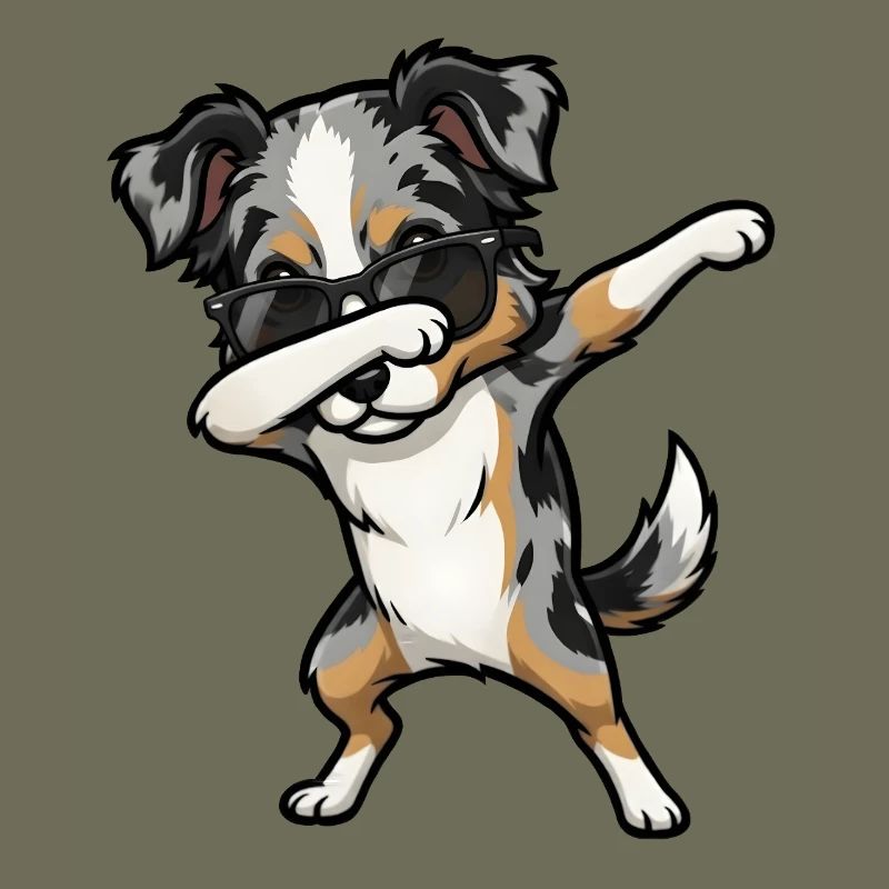 Dabbing Australian Shepherd