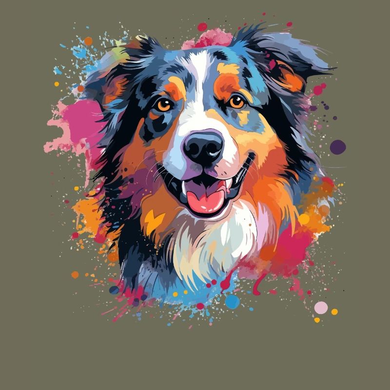 Australian Shepherd Bunte Hunde-Splash-Kunst