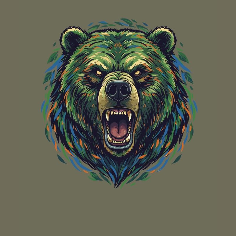 Wilder Farbbär Kopf