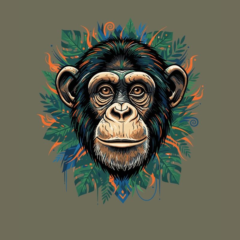 Portrait de singe en vert tropical