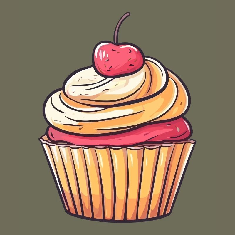 CherriesKrem Cupcake Illustration