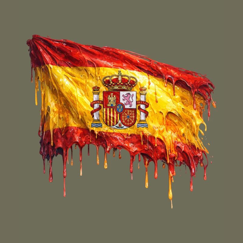 Tröpfelnde Spanienflagge Kunst