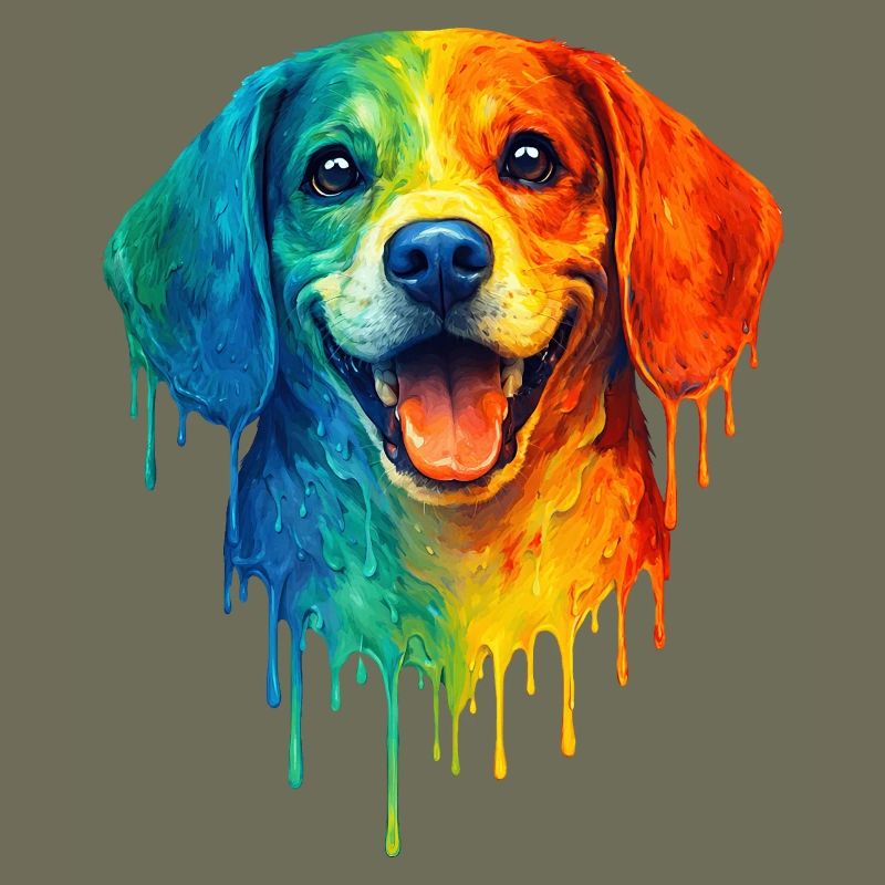 Beagle in bright colors