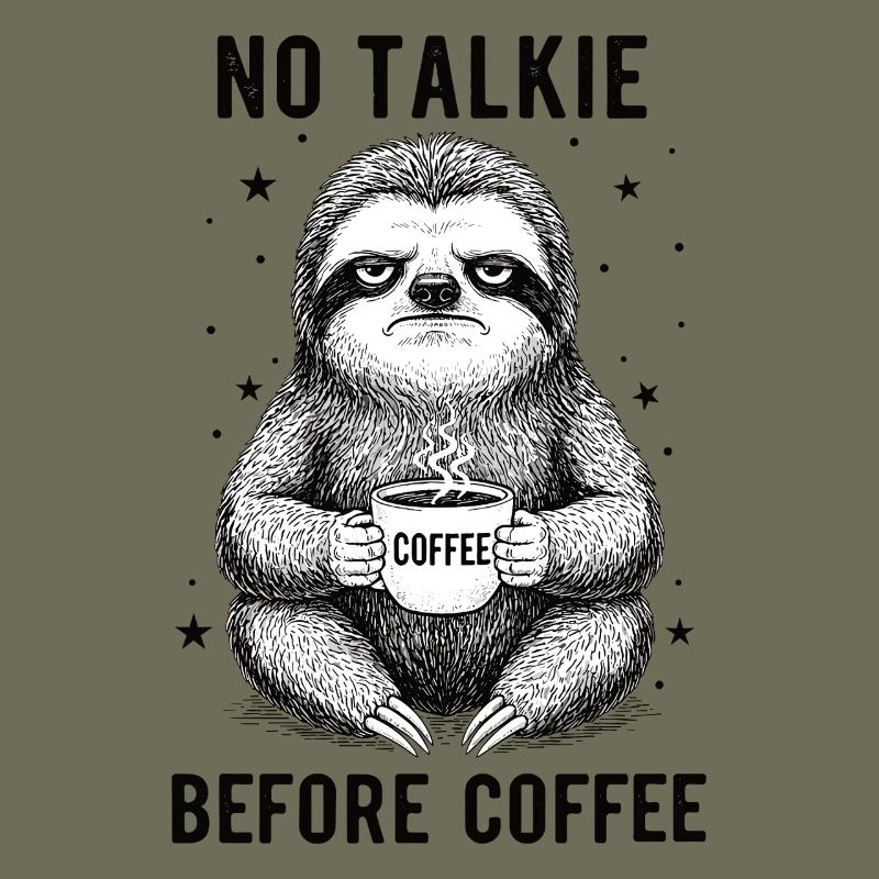 Pas de conversation devant le paresseux amateur de café