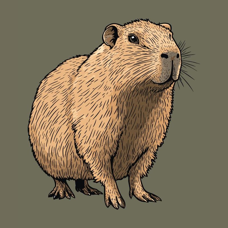 Nature Tones Capybara Illustration