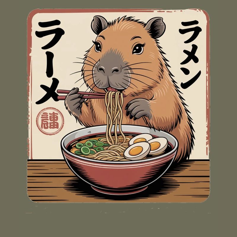 Capybara Ramen Noodle Art