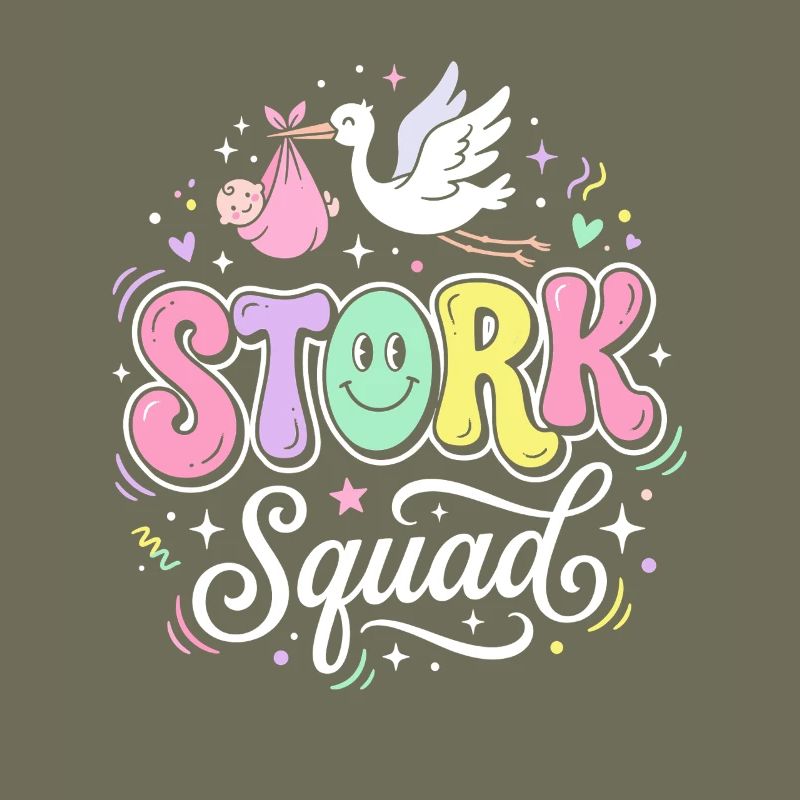 Accouchement de bébé pastel de la Squad Stork