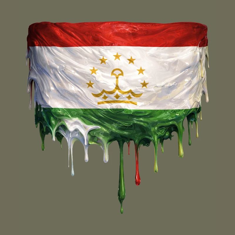 Tajikistan Flag Graffiti Drops