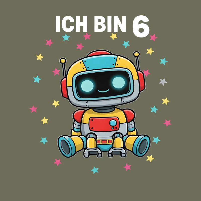 Ich bin 6 - Süßes Roboter zum 6. Geburtstag
