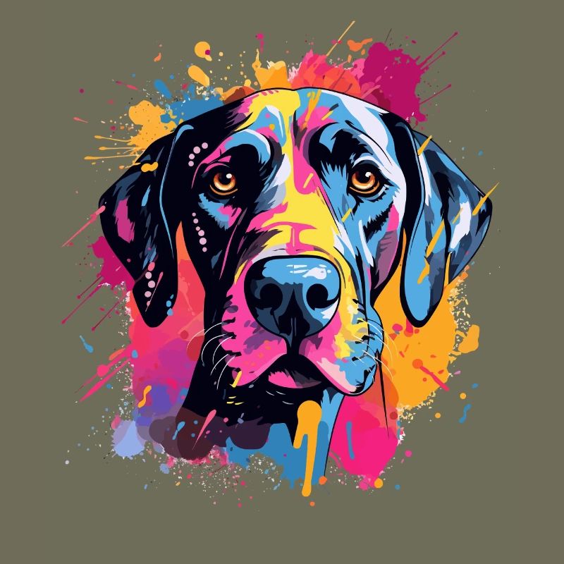 Deutsche Dogge Spritzkunst bunt