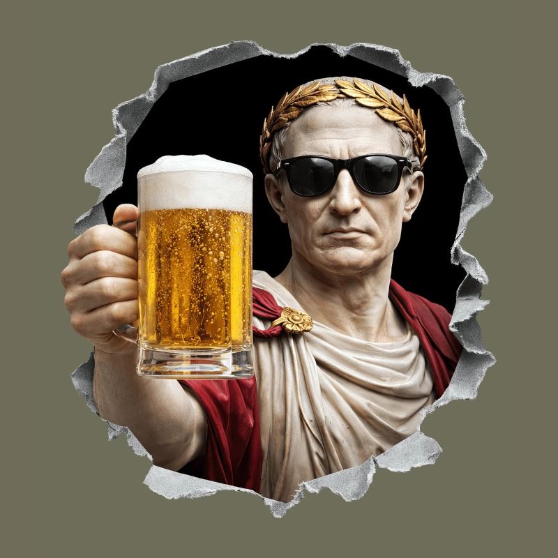 Caesar avec bière et lunettes de soleil