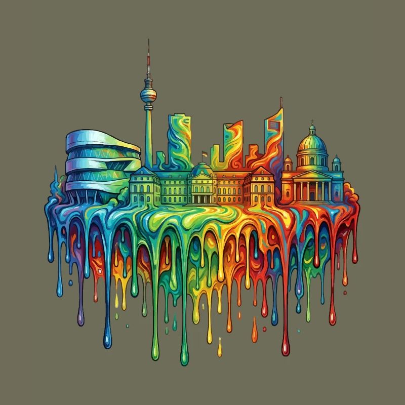 Stuttgart with colourful gradient