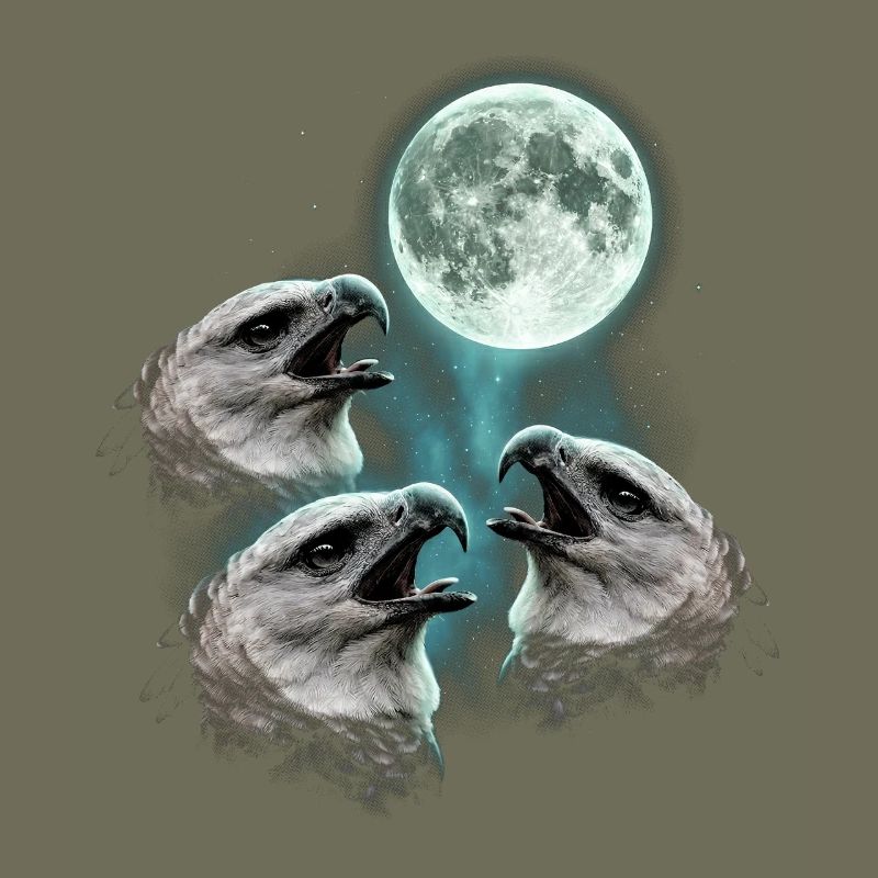 Harpy eagles howling at the moon