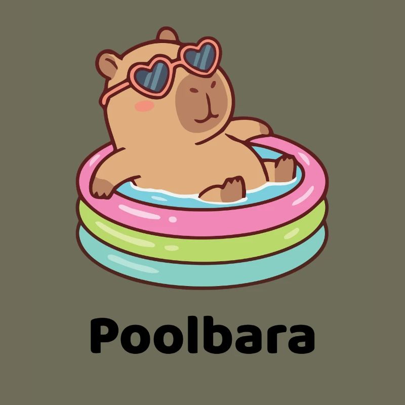 Bärchen/Capybara im Planschring mit Sonnenbrille