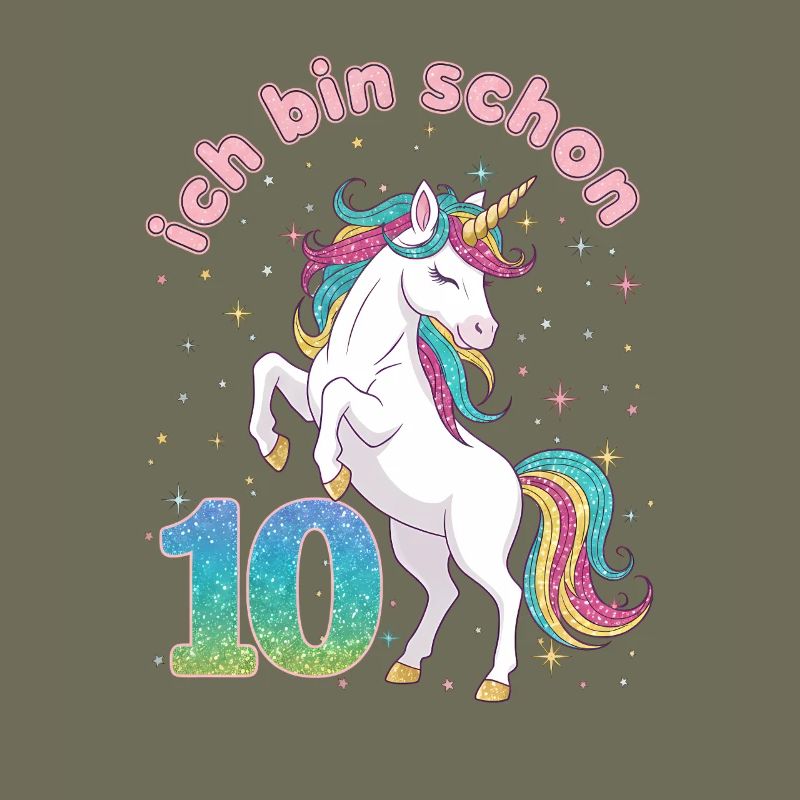 10. Geburtstag Einhorn Mädchen Ich bin schon 10