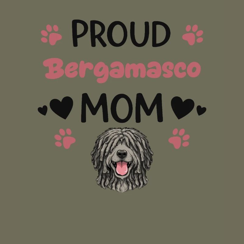 Stolze Bergamasco Mutter, Bergamasker Hirtenhund
