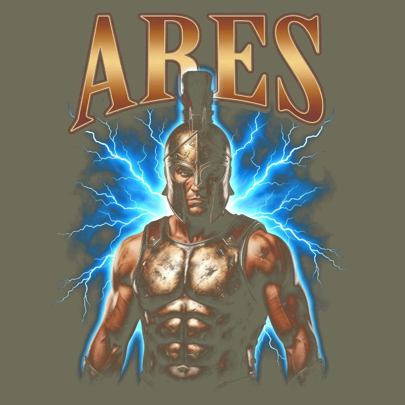 Ares Krieger mit Blitz