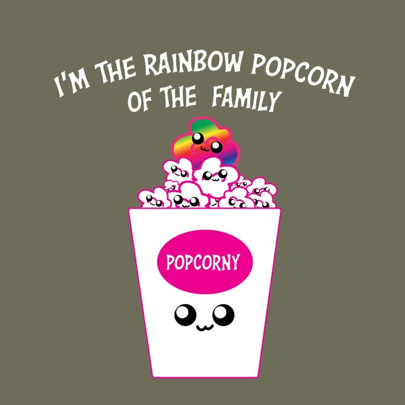 Rainbow Popcorn Family Cute Pride Graphic