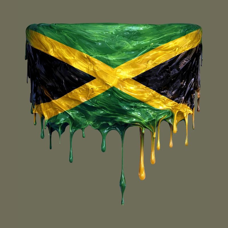 Impression en goutte de larme du drapeau de la Jamaïque