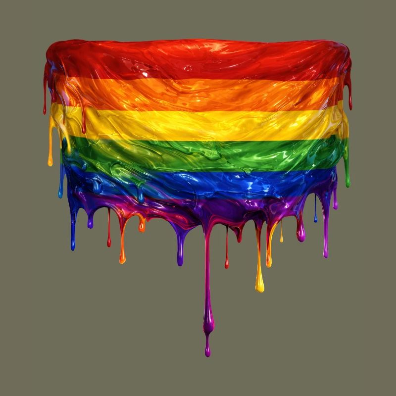 Raibow LGBT Dripping Flag