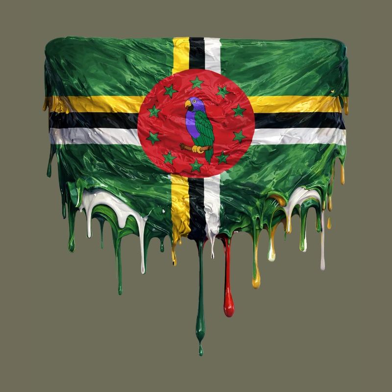 Dominica Flag Drop Art