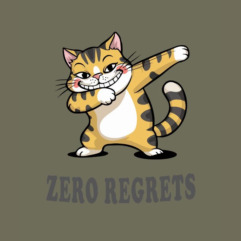 Zero Regrets : design sarcasme de chat drôle
