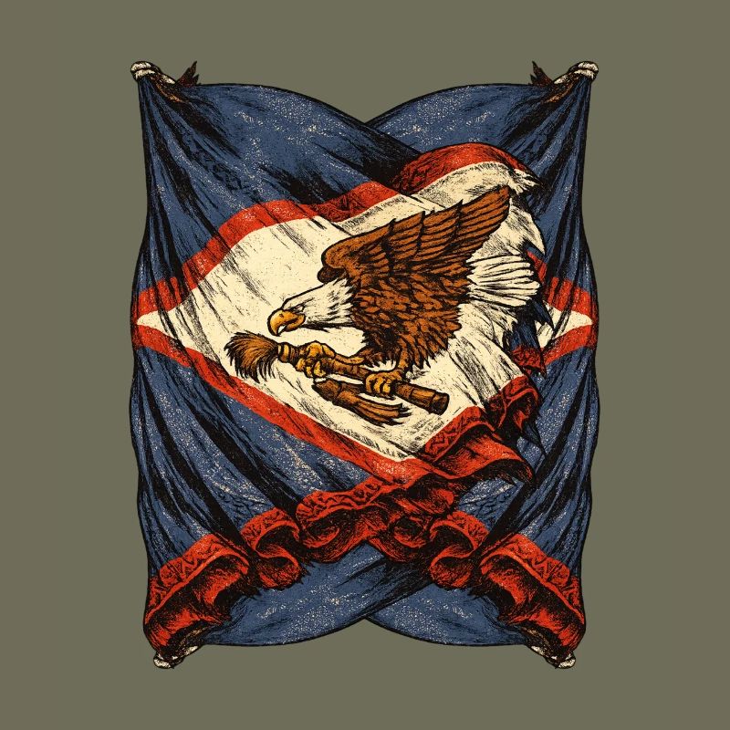 Vintage Adler Flagge Emblem mit Gewehr