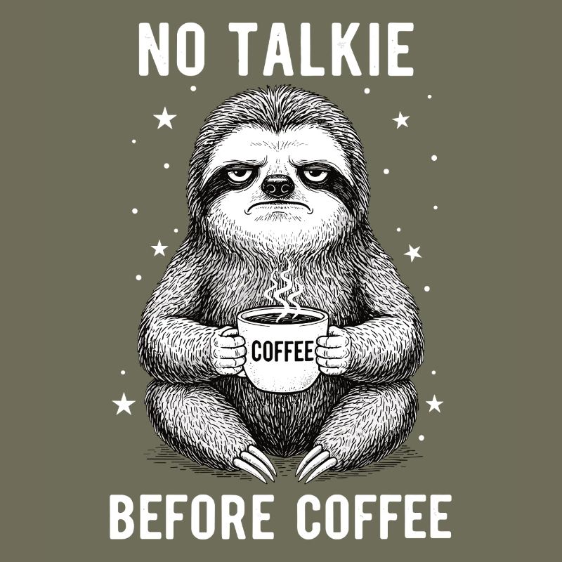 Pas de conversation devant le paresseux amateur de café
