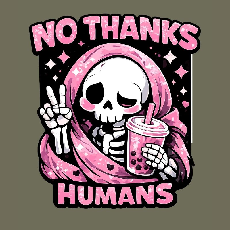 No Thanks Humans süßer Sensenmann Bubble Tea