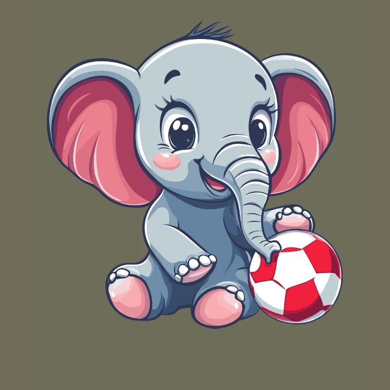 Éléphant mignon avec une balle