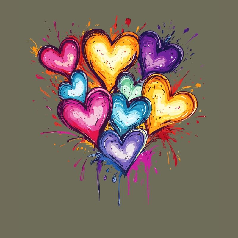 Colored Heart Splashes