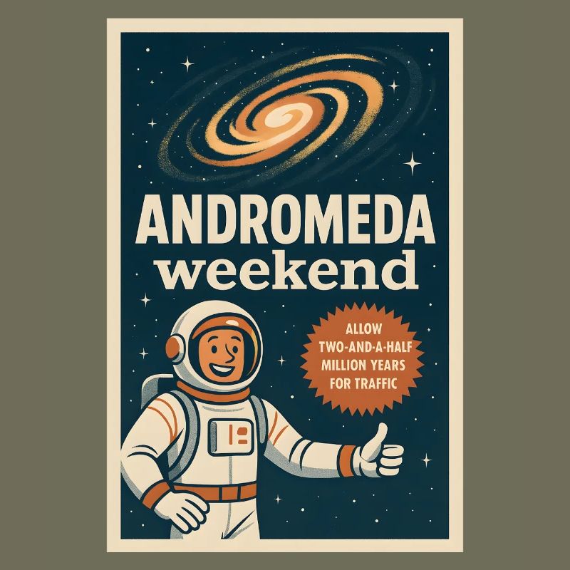 Andromeda Weekend | Space Humor Retro